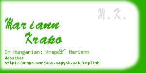 mariann krapo business card